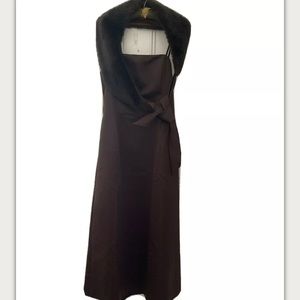 Jessica McClintock Gown in Brownish Olive Sheen